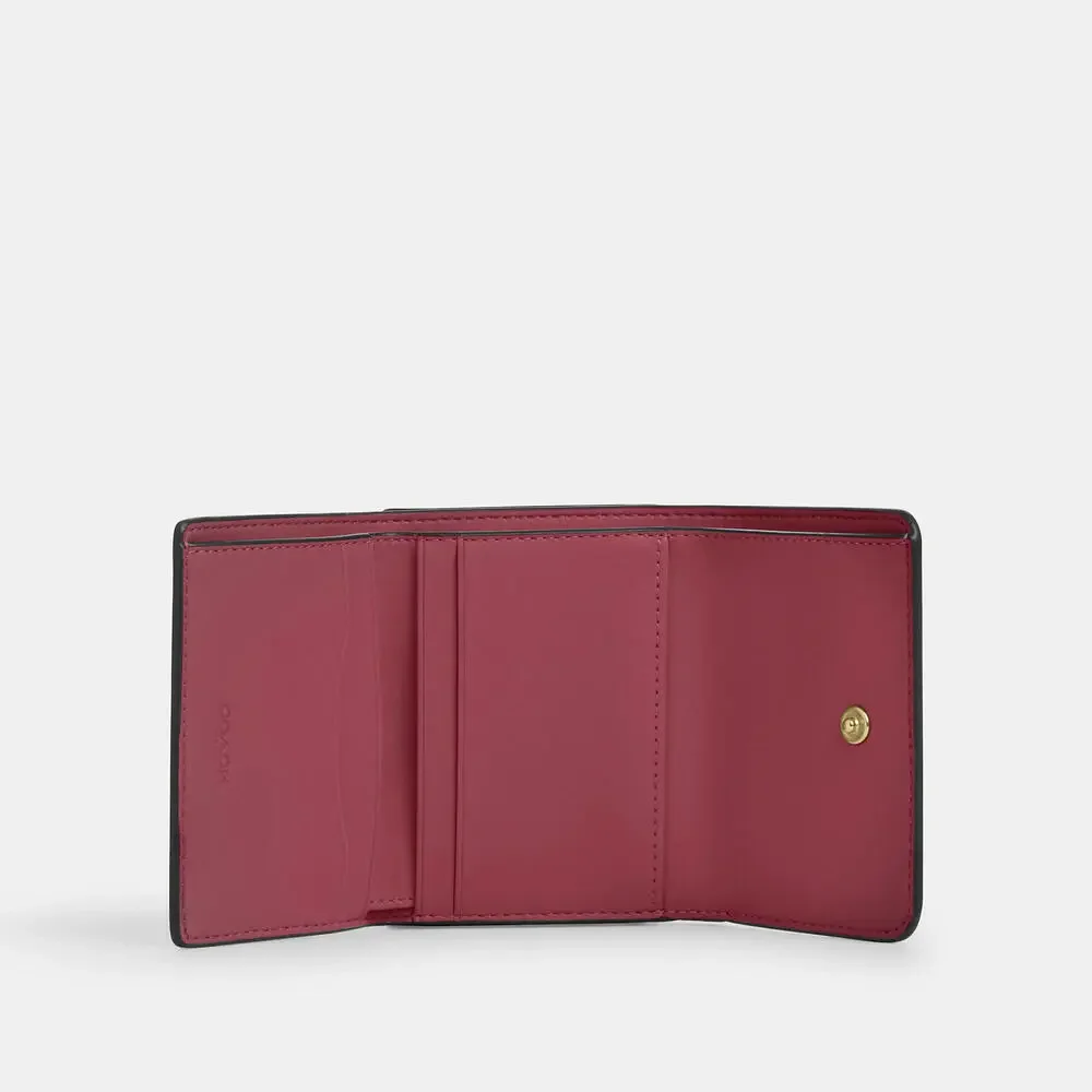 Coach Card Holder Wallet In Signature Canvas Powder Pink NWT - Picture 4 of 6